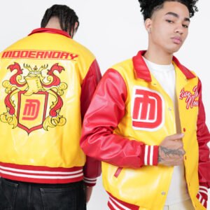 LIVE THE NOW EMBROIDERED VARSITY JACKET